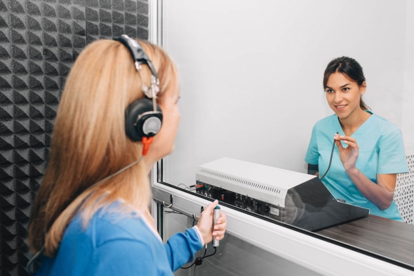 A hearing test in progress