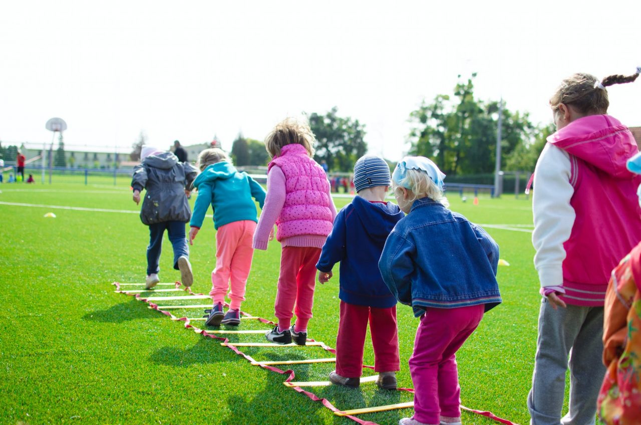 Children playing outside.